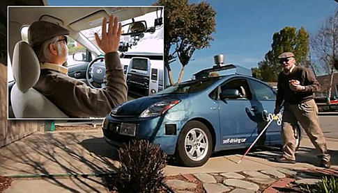 un aveugle google car